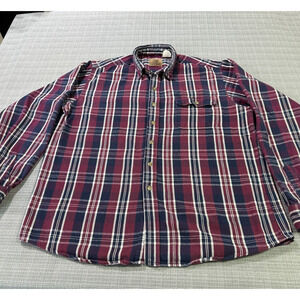 Vintage RedHead Shirt Mens‎ XL Tall Red Plaid Midweight Outdoors Farm Ranch Work
